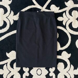 Lauren Ralph Lauren Black Knit Exposed Zipper Midi Pencil Skirt Sz S